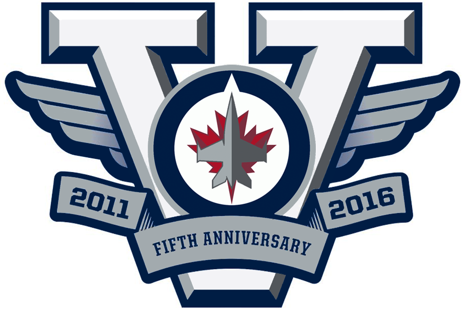 Winnipeg Jets 2015 16 Anniversary Logo iron on paper